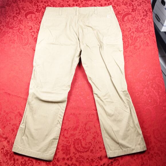 Carhartt Work Pants Men's 42x30 Relaxed Fit Twill 5-Pocket Dark Khaki BN0095-M - Picture 2 of 10